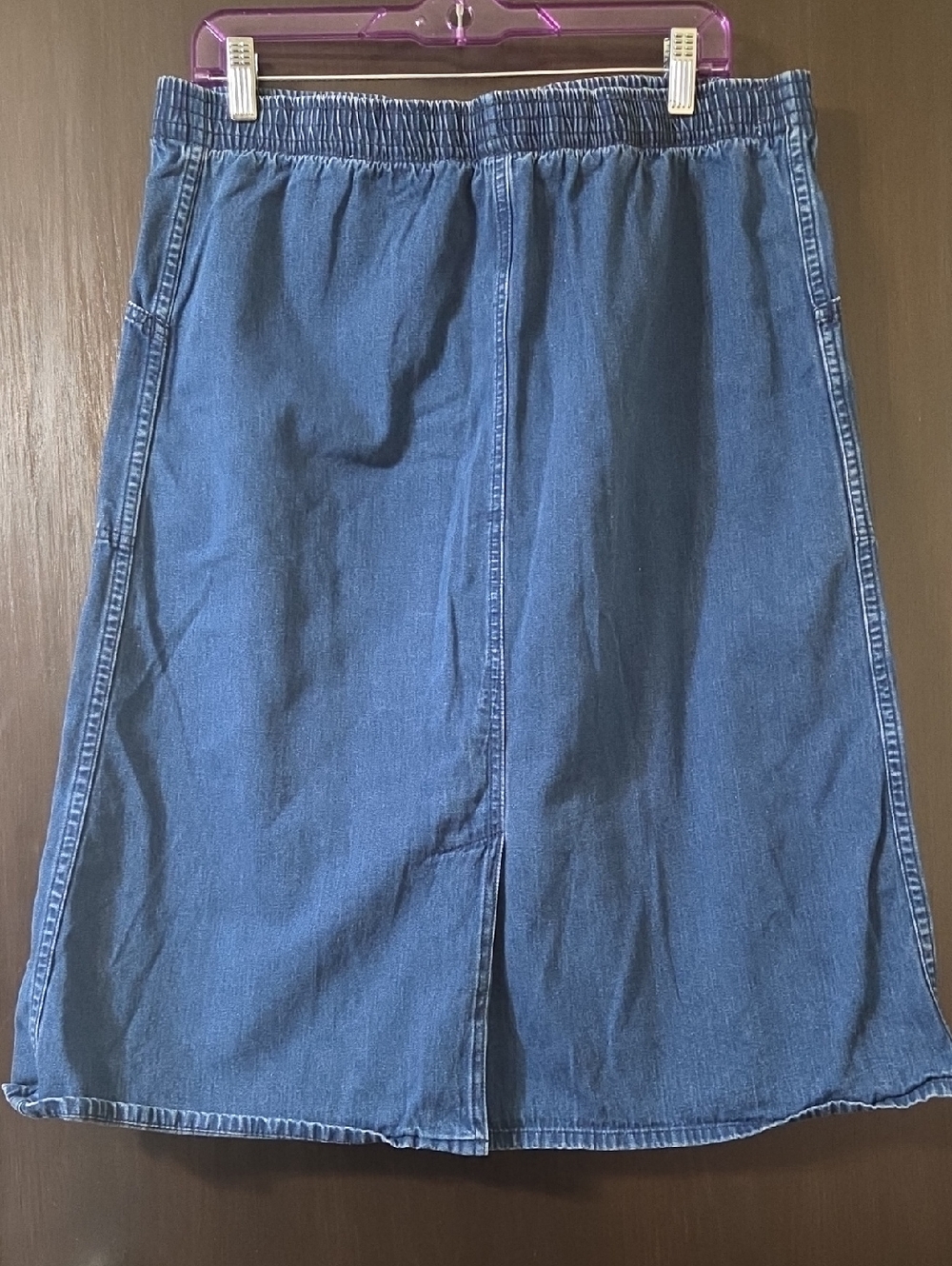 no name brand blue denim skirt 18in waist. 27 in length size 14 - Picture 2 of 3